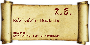 Kövér Beatrix névjegykártya